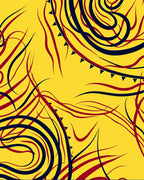 Vivid Yellow Swirling Abstract Lines Rug
