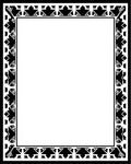 Black White Geometric Leaf Frame Rug