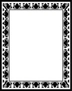 Black White Geometric Leaf Frame Rug