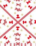 Red Bow Snowflake Geometric Arrangement Rug