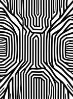 Monochromatic Black White Maze Rug