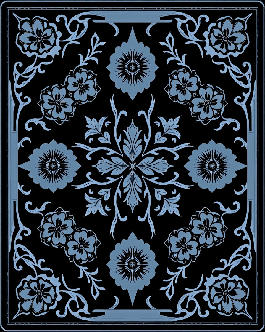 Midnight Sky Floral Garland Arrangement Rug