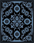 Midnight Sky Floral Garland Arrangement Rug