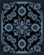 Midnight Sky Floral Garland Arrangement Rug