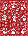 Merry Snowman Snowflake Red Whimsy Rug