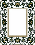 Dark Green Golden Floral Border Rug
