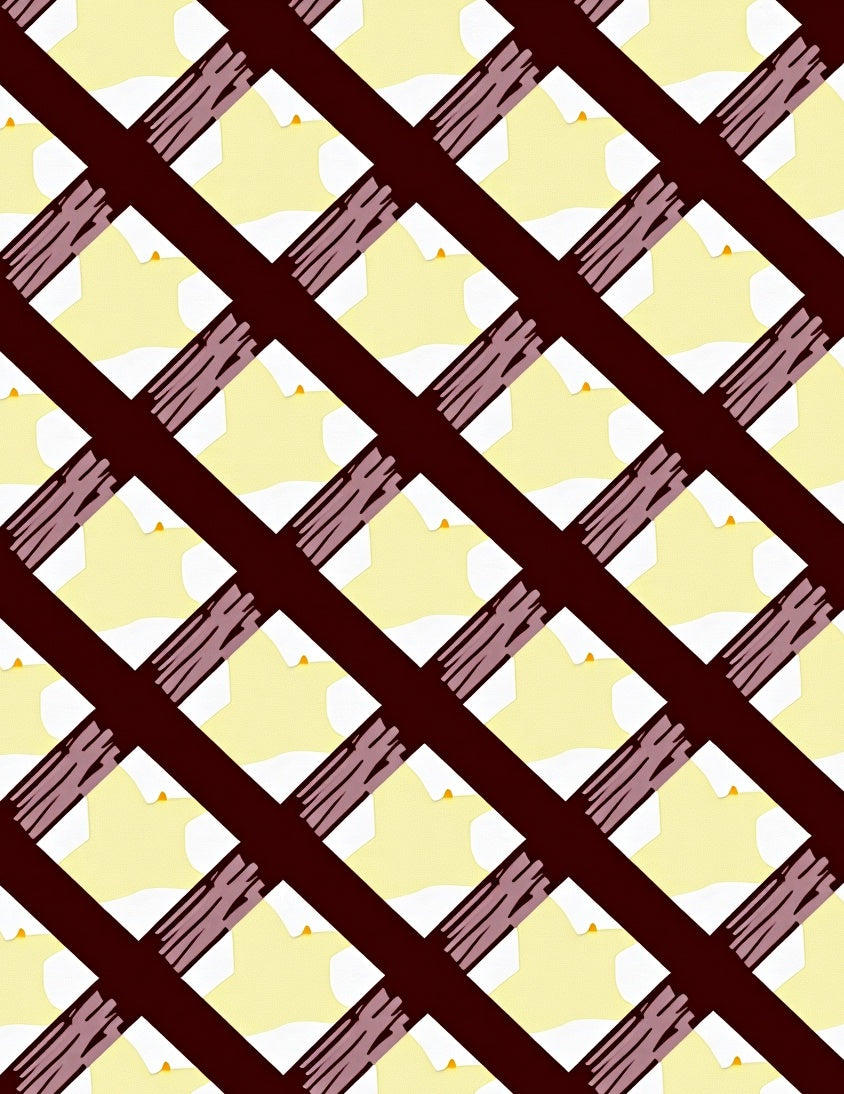Crimson Lattice White Petal Arrangement Rug
