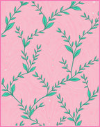 Coastal Teal Vine Abstract Swirls Rug