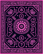 Hot Pink Geometric Mandalas Symbols Rug