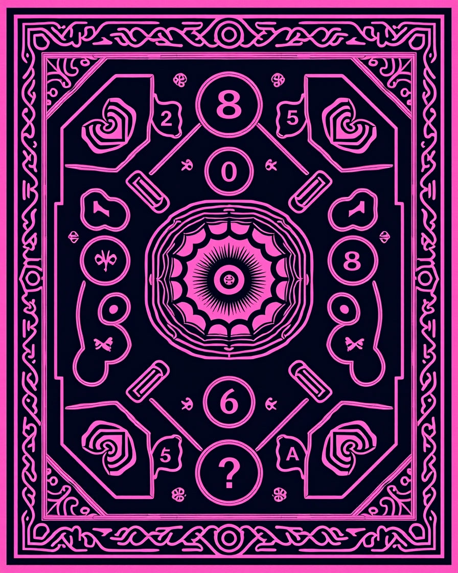 Hot Pink Geometric Mandalas Symbols Rug