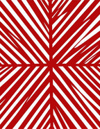 Crimson White Radial Stripe Rug