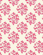 Hot Pink Flourish Laurel Cream Rug