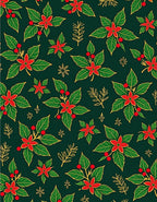 Holiday Poinsettia Red Green Gold Rug