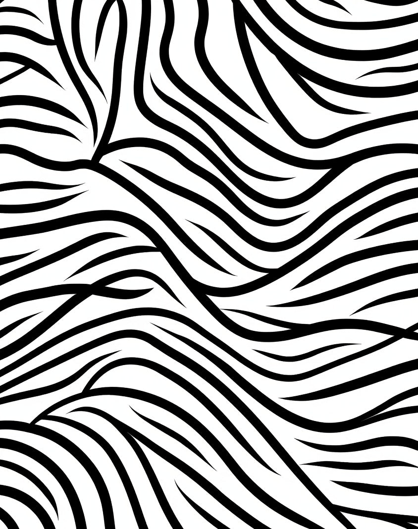 Bold Black White Organic Strokes Rug