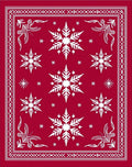 Crimson White Snowflake Winter Festival Rug