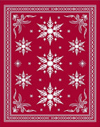 Crimson White Snowflake Winter Festival Rug