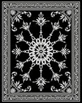 Black White Ornate Floral Mandala Rug