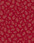 Scarlet Red Outline Floral Sprig Rug