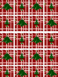 Red Green Plaid Christmas Tree Rug