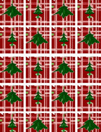 Red Green Plaid Christmas Tree Rug