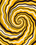 Swirling Yellow Black Cream Vortex Rug