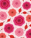 Crimson Pink Rose Floral Composition Rug