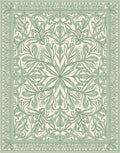 Sage Green Floral Arabesque Rug