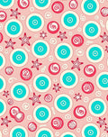 Pink And Teal Concentric Starburst Circles Rug