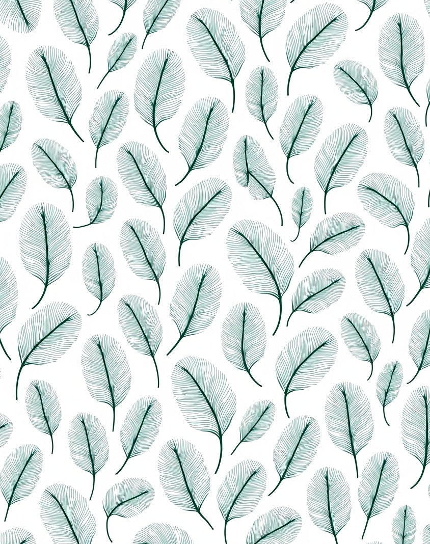 Delicate Teal Feathered Cascade Rug