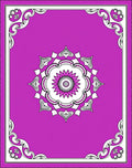 Vibrant Pink Floral Medallion Border Rug