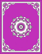Vibrant Pink Floral Medallion Border Rug