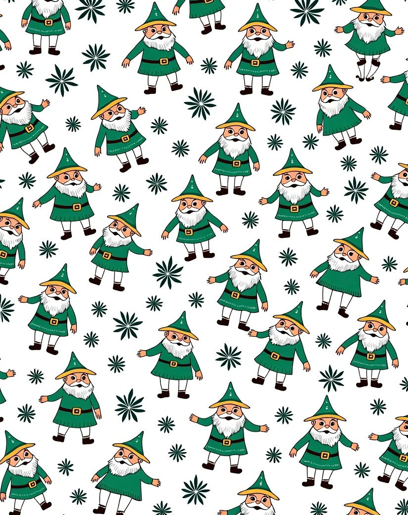 Green Gnome Christmas Holiday Sprinkle Rug
