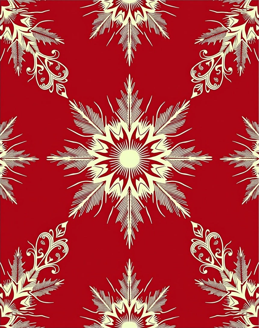 Crimson Ivory Starburst Floral Overlay Rug