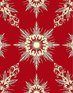 Crimson Ivory Starburst Floral Overlay Rug