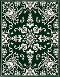 Dark Green and Cream Acanthus Scroll Rug