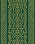 Emerald Green Golden Vine Medallion Rug