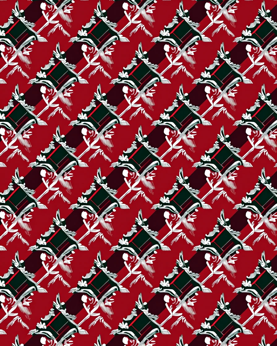 Crimson and Emerald Lattice Floral Rug