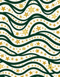 Golden Starry Waves on Cream Rug