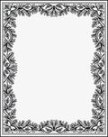 Elegant Black Leafy Vines Frame Rug