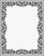 Elegant Black Leafy Vines Frame Rug