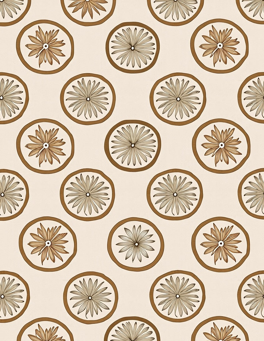 Retro Floral Medallion Earth Tone Rug