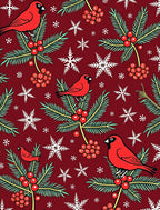 Crimson Cardinal Snowflakes Holiday Rug