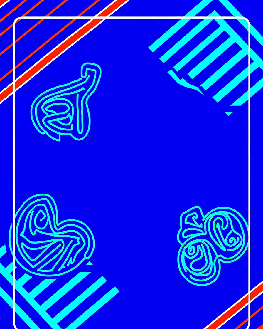 Retro Blue Abstract Swirls Rug