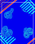 Retro Blue Abstract Swirls Rug