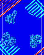 Retro Blue Abstract Swirls Rug