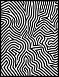 Monochrome Labyrinthine Organic Lines Rug