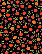 Whimsical Orange Pumpkin Berry Garland Rug