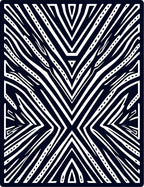 Bold Black White Abstract Linear Rug