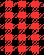 Classic Red Black Checkered Squares Rug