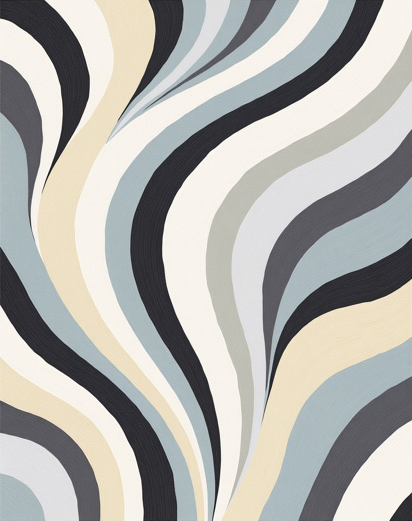 Cool Tones Gentle Swirls Rug